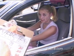 Blonde babe with pigtails enjoying a hardcore missionary style fuck