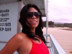 Baywatch babe Cassandra Cruz is fucked by one hot blooded stud