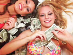 Two girls are having a threesome with a guy