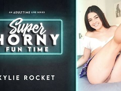 Sensual teen brunette with big bottom Kylie Rocket shows off her body