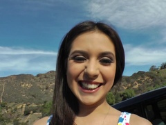 Slutty brunette pornstar with  a hot ass enjoying a wild anal toying session