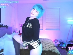 Cute Blue Hair Alt Girl Teases You Live On Cam