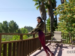 Beautiful brunette babe Eva Yi gets her cunt pounded by a friend