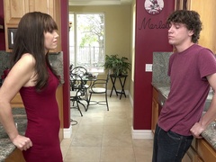 Alana Cruise masturbates in a kitchen before being ravished