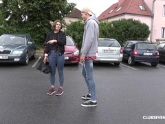 Sexy brunette Grace Carson fucked on the beach by a stranger