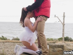 Shameless sporty girl with big ass Martina Smeraldi jumps on strong cock