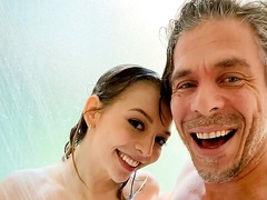 Small-tit chick with big bottom Lily Larimar impaled by large penis