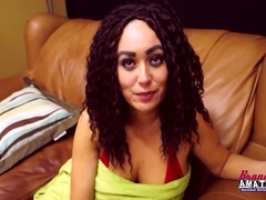 Dark Curly Haired Lexxie Was Pussy Fucked By The Sex Machine
