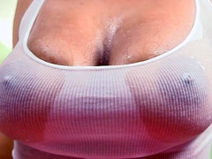 Curly haired ebony slut with a huge butt Katt wants a white dong