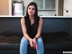 Casting amateur shows off in rough scenes of cock riding