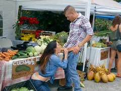 A sexy Latina that loves fooling around in the market is getting fucked