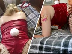 Black Bull In Cute T-girl Bunny Girl Cucks Husband With Big Nsfw Role Play)