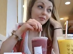 This princess of the filth likes to show off her tits and pussy in public