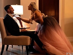 Awesome blonde chick Abella Danger jumps on a pretty huge boner