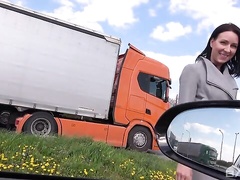 Linda Caprice Leaves The Car Door Open As She Gives Head To A Stranger